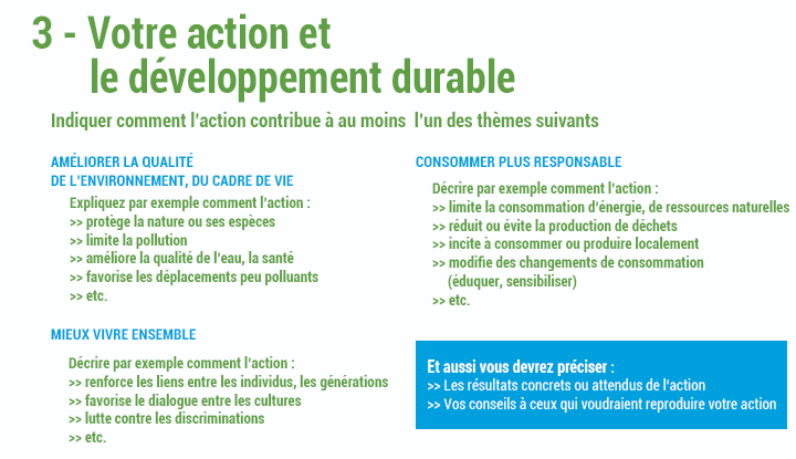 3 - Votre action et le développement durable