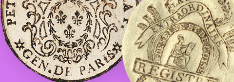 Timbres d'enregistrement sur registres de l'état civil. © Montage L.Porcher. Timbres d'enregistrement sur registres de l'état civil. © Montage L.Porcher.