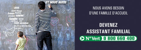 Affiche de la campagne de recrutement des assistants familiaux Affiche de la campagne de recrutement des assistants familiaux