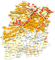 Carte retrait gonflement des argiles en Essonne. Cliquer pour zoomer