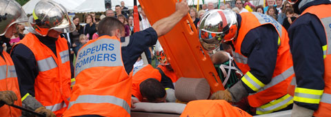 Démonstration de secours routier à  l'occasion de l'événement ROUTE 91