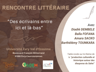 Rencontre littéraire : "Des écrivains entre Ici et Là-bas"  - Jeudi 08 février à 16h30 - EVRY