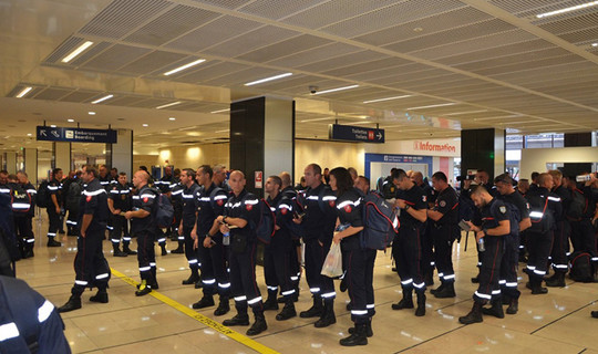 12 pompiers du SDIS 91 sont partis aidés les victimes de l'ouragan Irma le 6 septembre 2017 ©SDIS91