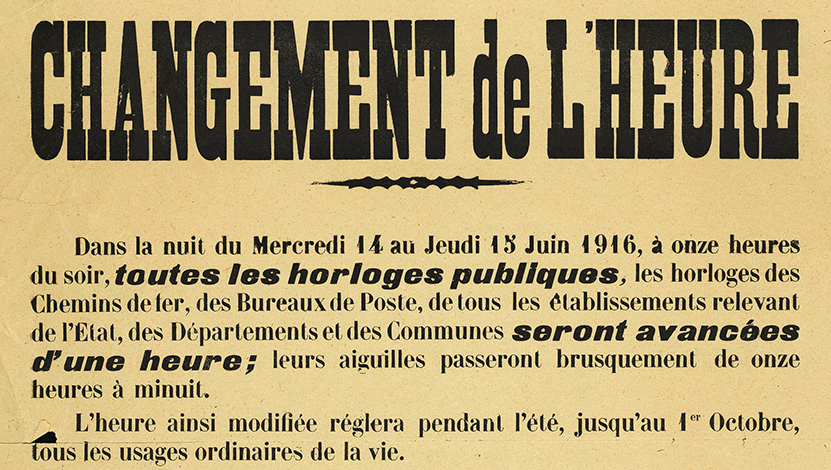 Le changement d’heure, 1916. - Arch. dép. Essonne, 18FI/3750