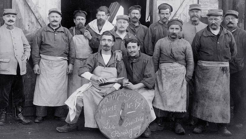 Les cuistots de la station magasin de Brétigny-sur-Orge, 1914-1917. - Arch. dép. Essonne, collection privée