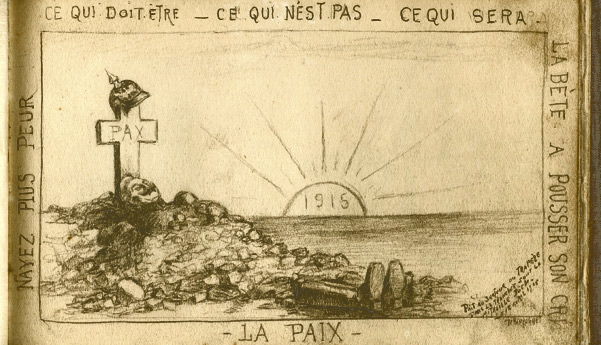 Crayonné d'un poilu © Archives départementales de l'Essonne